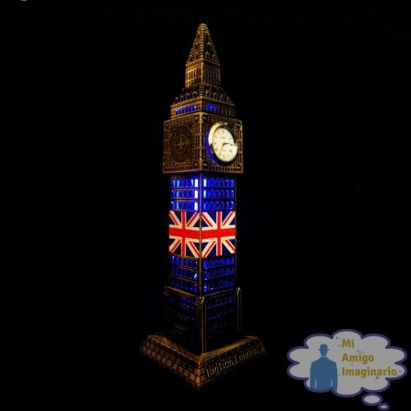 Reloj de Mesa Torre Big Ben de Metal Grande (30 cm) Mi Amigo Imaginario