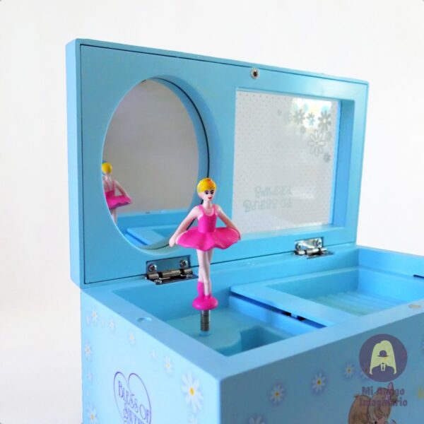 Caja Musical Alhajero Rosa Azul Con Bailarina Mi Amigo Imaginario