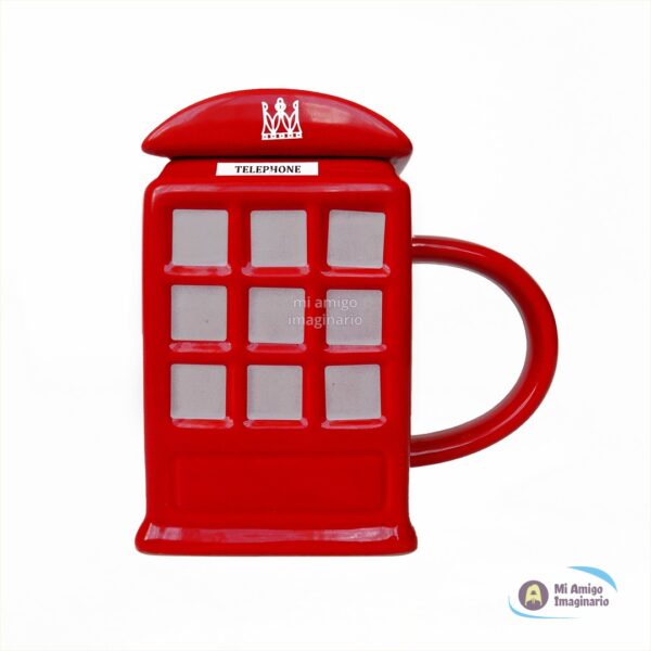 Taza Cabina Telefónica Londres UK Cerámica Roja de Colección Mi Amigo Imaginario