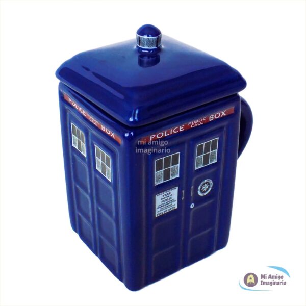Taza Doctor Who Tardis de Cerámica Azul Cabina Telefónica Coleccionable Mi Amigo Imaginario