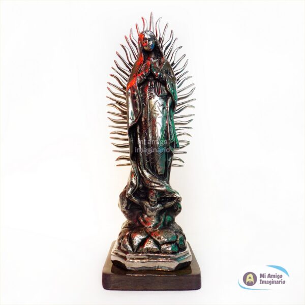 Figura Virgen Guadalupe Metal Artesanal Níquel de México Mi Amigo Imaginario