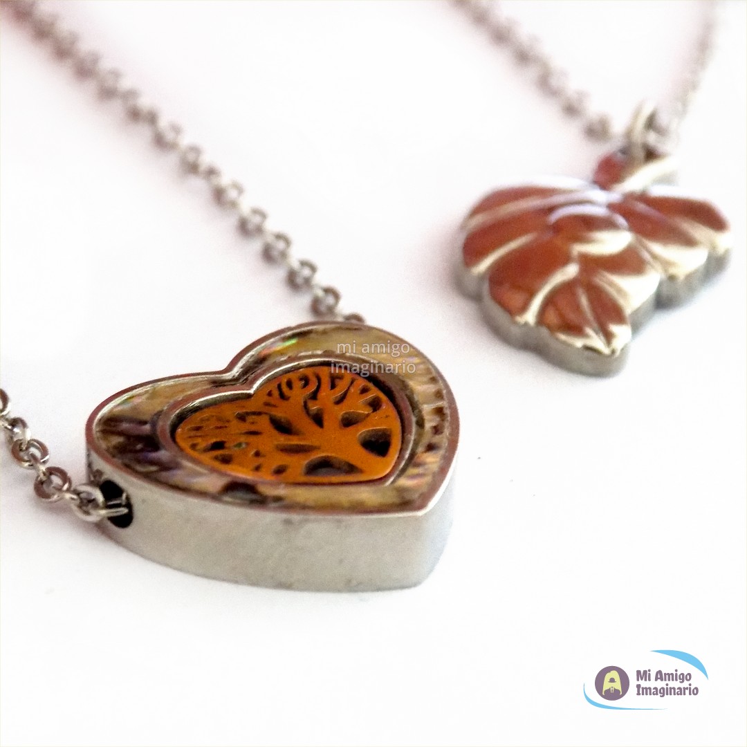 Corazón Árbol Hoja Collar De Pareja Dijes Acero Mi Amigo Imaginario Corazón Árbol Hoja Collar De Pareja Dijes Acero Mi Amigo Imaginario