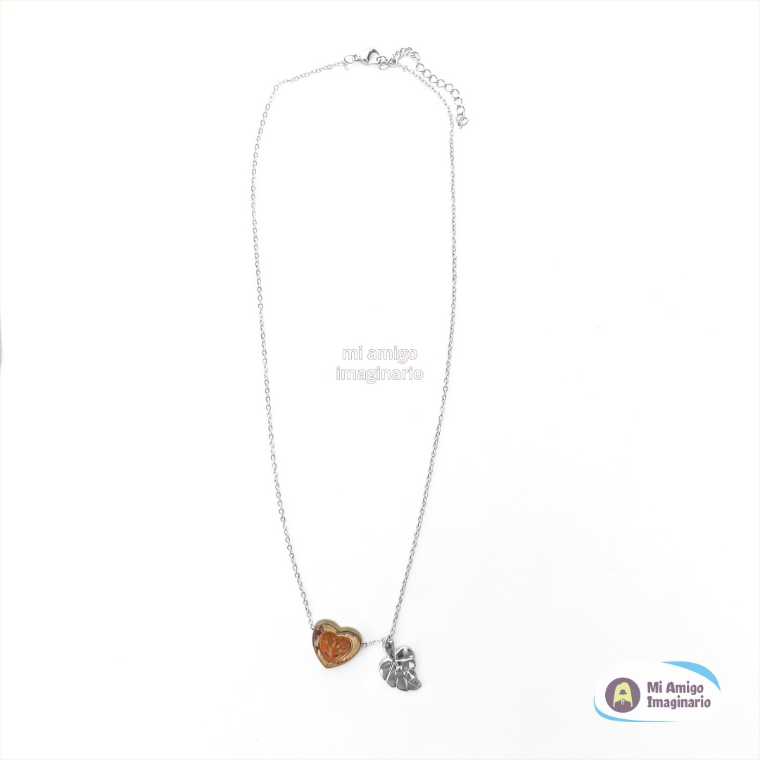 Corazón Árbol Hoja Collar De Pareja Dijes Acero Mi Amigo Imaginario Corazón Árbol Hoja Collar De Pareja Dijes Acero Mi Amigo Imaginario