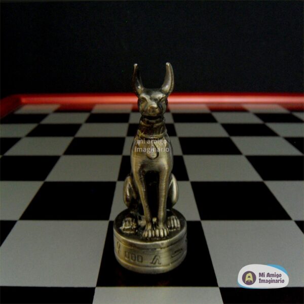 Ajedrez Egipcio De Metal Pewter Dorado Plateado Anubis Bastet Mi Amigo Imaginario