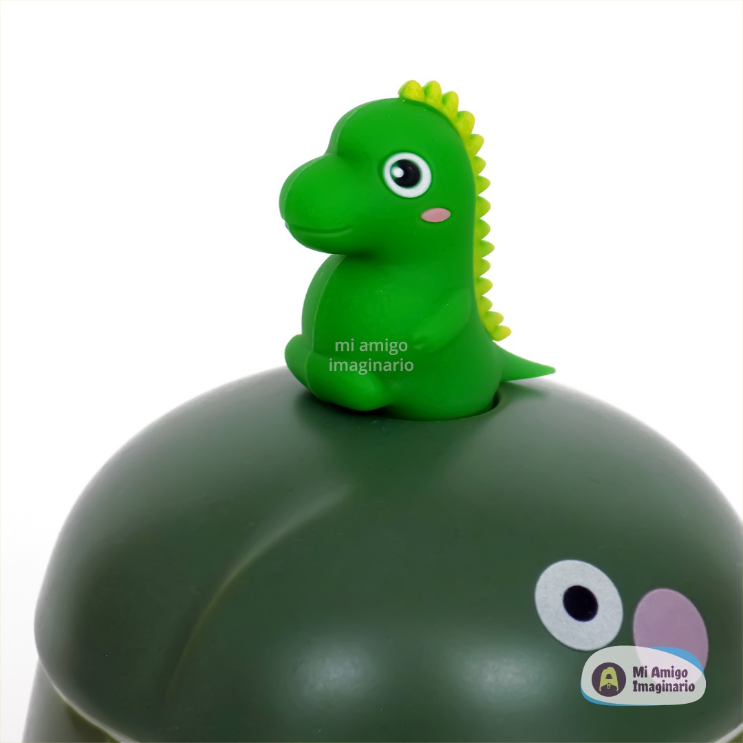 Taza dinosaurio verde Kawai con tapa y cuchara Cerámica Mi Amigo Imaginario Taza dinosaurio verde Kawai con tapa y cuchara Cerámica Mi Amigo Imaginario