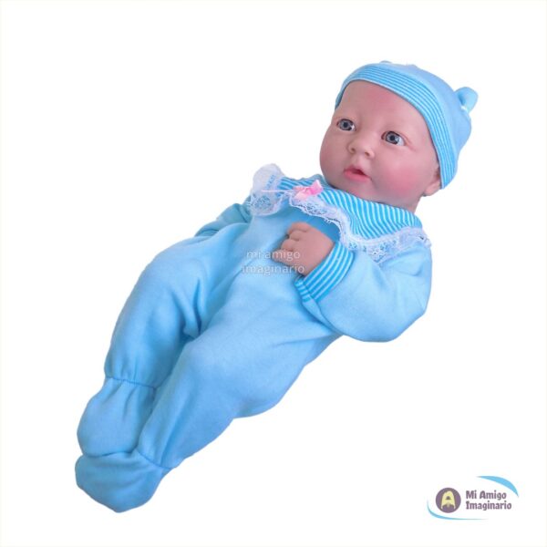 Niño Azul Bebé Reborn Muñeco de Silicón Realista con Ropa 35cm Mi Amigo Imaginario