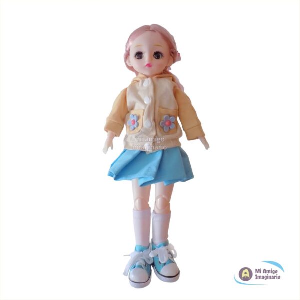 Muñeca Bjd Raincoat Mini Kawaii Articulada Vestida Moda 30cm Mi Amigo Imaginario