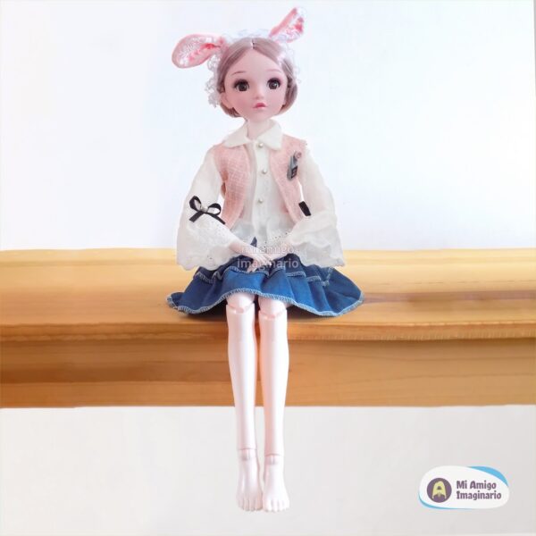 Muñeca Conejita Kawaii Bjd Articulada Vestida Moda 57cm Mi Amigo Imaginario